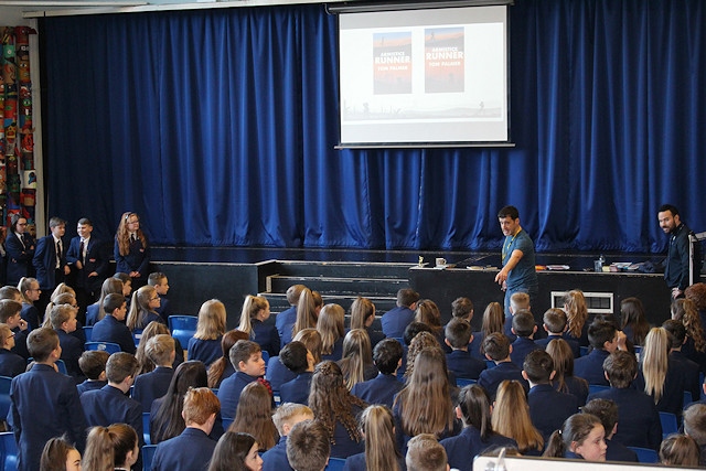 Tom Palmer speaks to Whitworth Community High School students