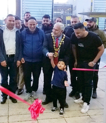 Mayor Mohammed Zaman at the opening of the Chicken Shaq