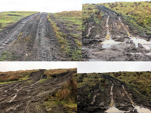 Some of the damage that has been caused to the moor 