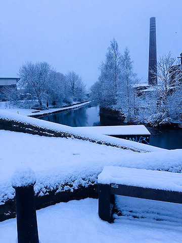 Snow on canal