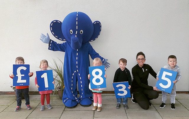 Tristan’s Puddle Ducks swimming friends with Oli; Alder Hey Children’s Charity’s mascot. 