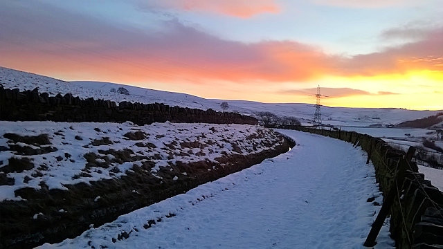 Sunrise over Ogden, Kitcliffe and Piethorne Reservoirs