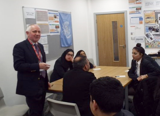 Councillor Ashley Dearnley visit Year 10 Citizenship students at Kingsway Park High School