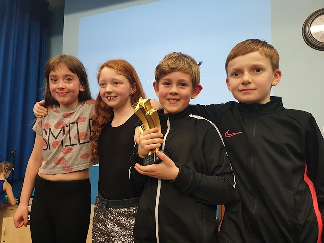 Year 4 winners Ava Coppinger, Jake Dimond, Finley Williams and Maisy Woodhead 