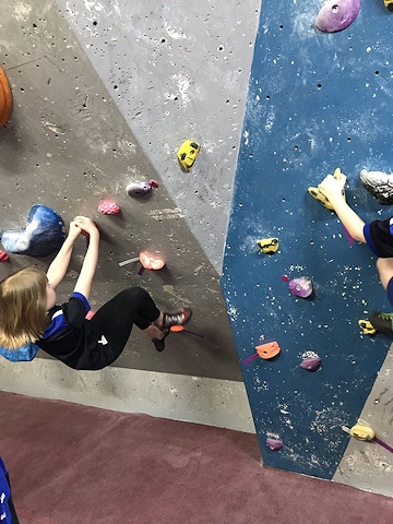 Jess Jevons on the bouldering wall