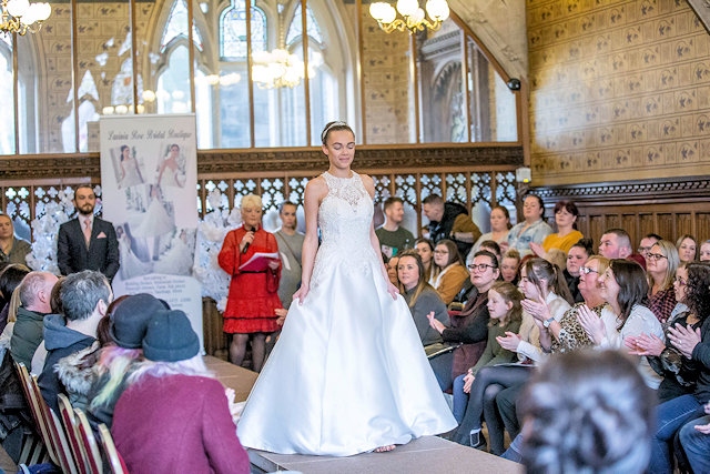 Rochdale Wedding Show with a model from Lavina Rose Bridal Boutique