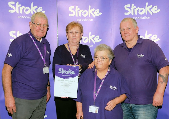 Pennine Stroke Support Group volunteers, from left, Lucy Knox, Gail Charlton, Mal Harrison and Ray Clegg 