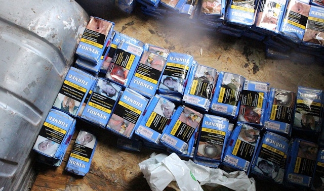 Some of the seized cigarettes