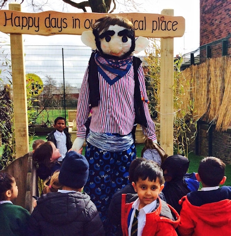 Gerald the giant at Greenbank Primary School