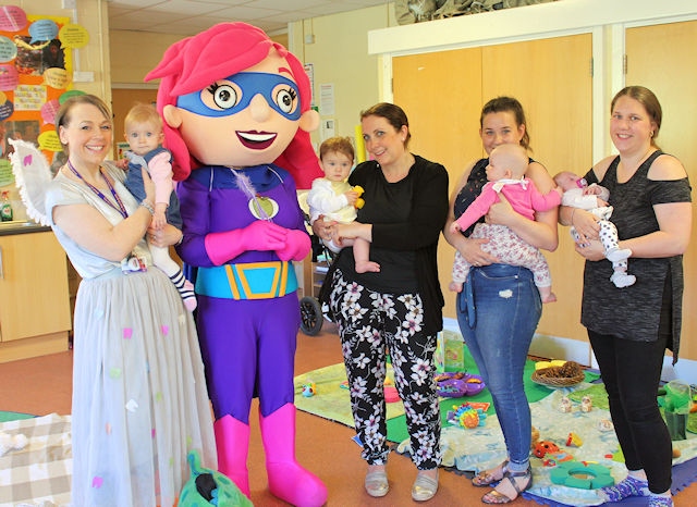 A tooth fairy and Rochelle at Littleborough children's centre