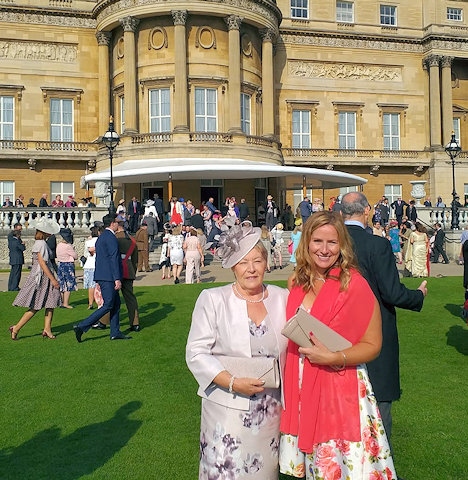 Detective Sergeant Debbie Hurst with her mum at the Royal Garden Party