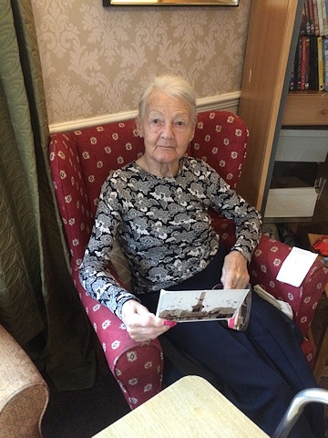 A Briarmede resident with their ‘Postcards of Kindness’