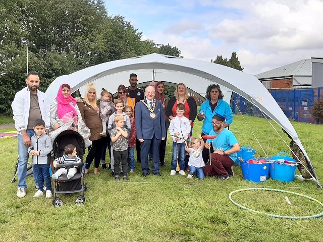 Mayor Billy Sheerin at the Robinson's Common community fun day