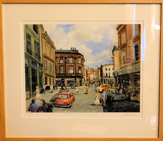 Geoff Butterworth’s limited-edition print of a watercolour of Yorkshire street Rochdale in the 1960’s