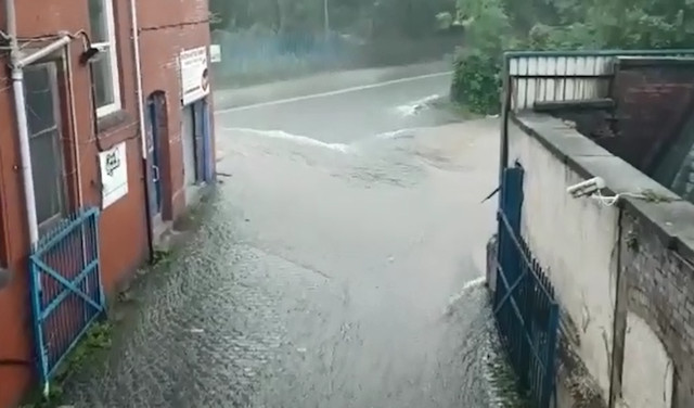 A view of the flooding