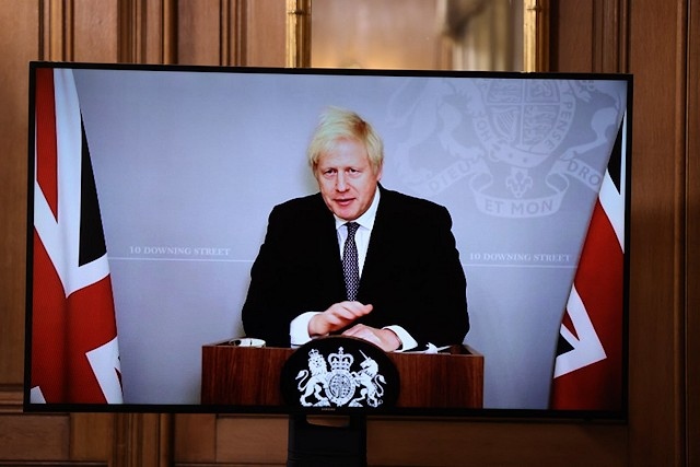 Prime Minister Boris Johnson at the press briefing on 23 November