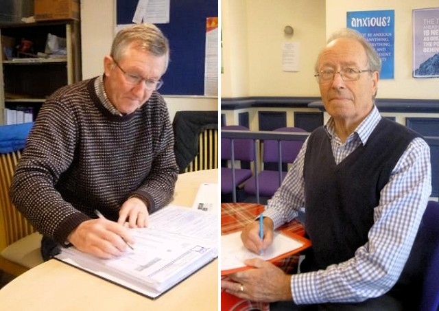 Incoming chairman Steve Field (left) and outgoing chairman Martin Coupe (right)