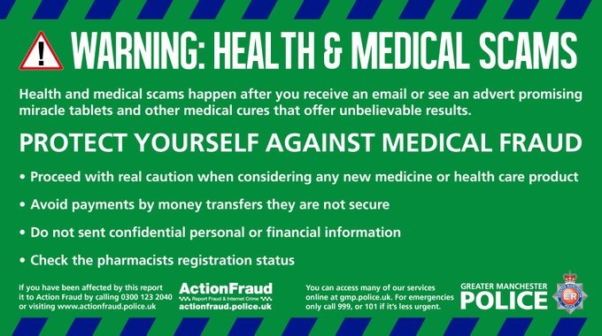 A warning about health and medical scams