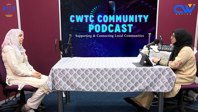 Centre of Wellbeing, Training & Culture (CWTC) service user Allah Rakhi (left) and Afifa Kausar (right) from CWTC speaking on the CWTC Community Podcast