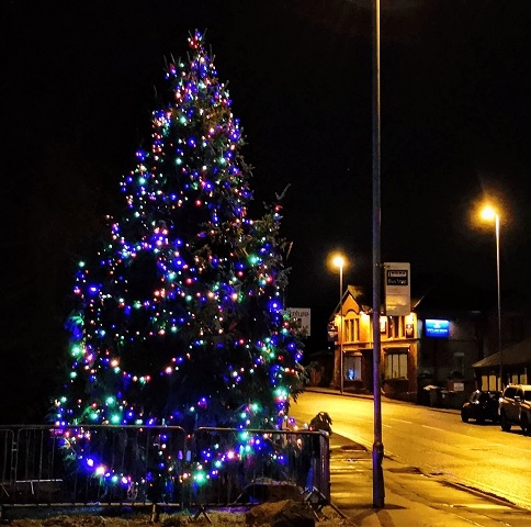 The Christmas tree at Spotland Bridge