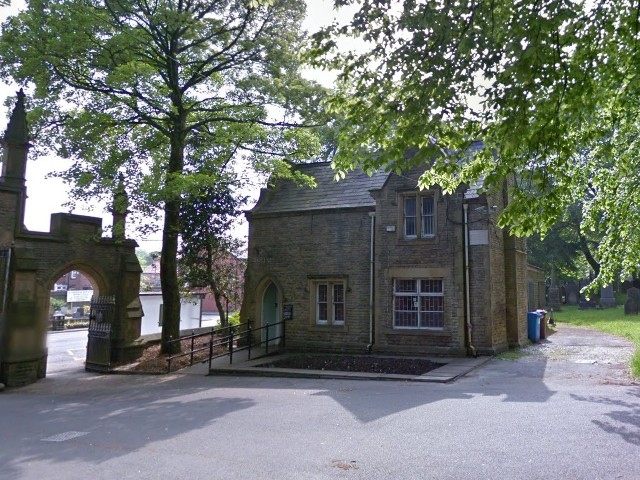 West lodge at the main entrance to Rochdale Cemetery (pictured in 2012)