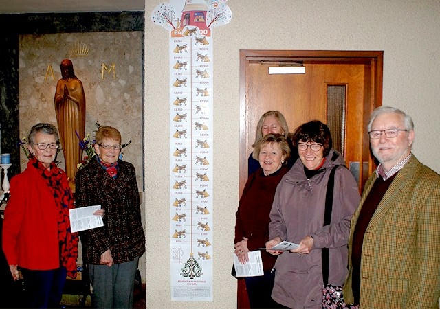 Parishioners of St Vincent’s, Rochdale with the parish totaliser