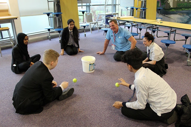 Former Rugby League world cup finalist and Youth Sport Trust athlete mentor, Paul Broadbent, visited students from Falinge Park High School