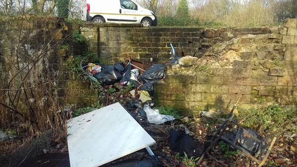 Bags found fly-tipped at Chamber House Farm in Rochdale