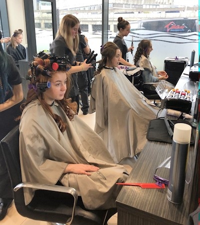 Pupils from Middleton Technology School at Riverside Salon