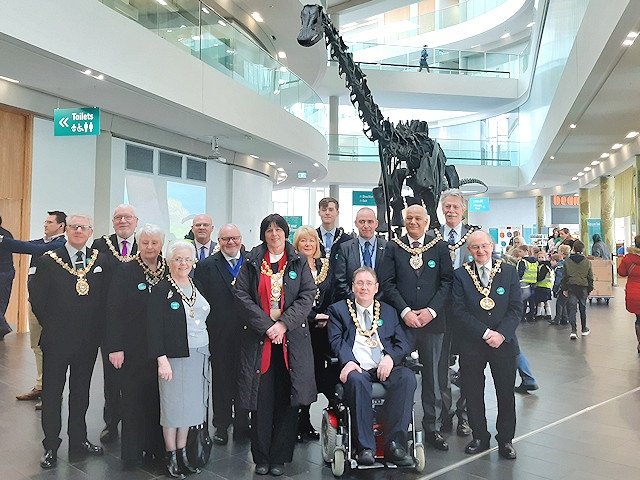 The ten mayors of Greater Manchester visited Dippy on Monday 2 March