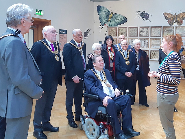 The ten mayors of Greater Manchester enjoyed the Dippy exhibition at Touchstones