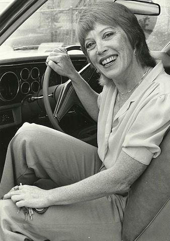 Kathleen Andrews in the 70s inside her car