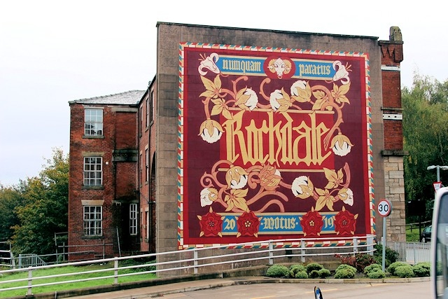 A mural was painted on the side of Waterside House as part of the Rochdale Uprising Mural festival in 2019