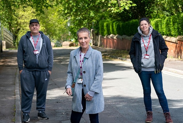 Outreach workers Ian Beasley and Alison Harrison with rough sleeper coordinator, Angela Hamer (centre)