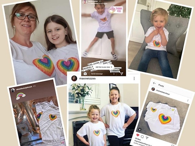 165 charity t-shirts have been sold so far with profits going to North West Sew for the NHS