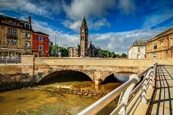 The River Roch, Rochdale town centre