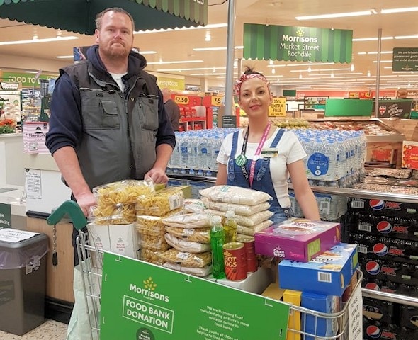 Morrisons donation point for Rochdale Foodbank