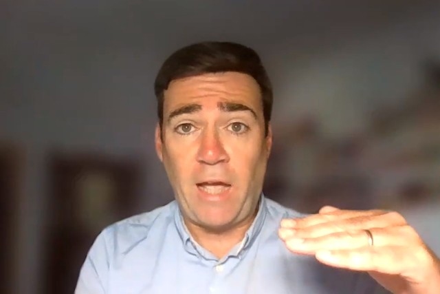 Andy Burnham at the press conference on 25 September