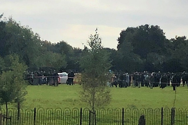 Large gathering at Denehurst Cemetery on 28 September