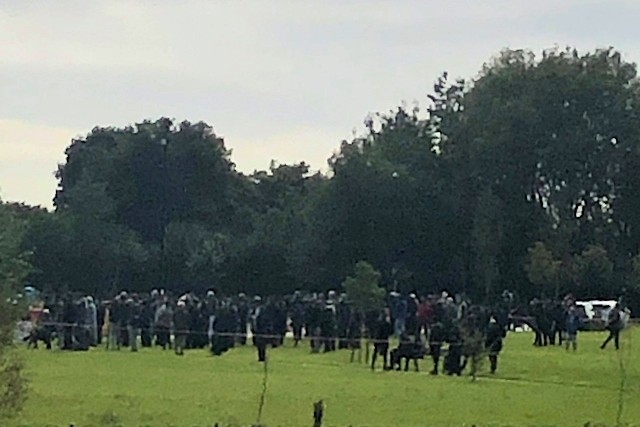 Large gathering at Denehurst Cemetery on 28 September