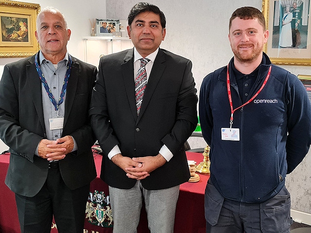 Councillor Daalat Ali, Mayor Aasim Rashid and Adam Trennery from Their4U Fundraising