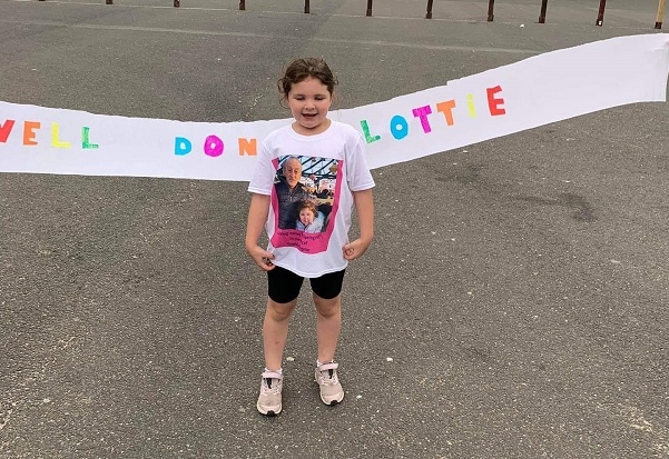 Lottie Harnett, then six, ran the length of the Blackpool Illuminations