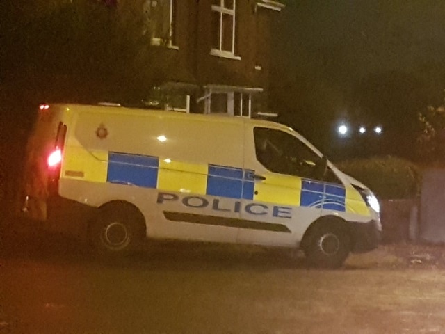 Police parked on the corner of Darlington Road