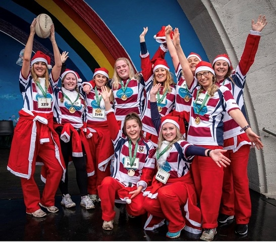 The Rochdale Rugby Union Ladies completed the Santa Dash for Springhill Hospice