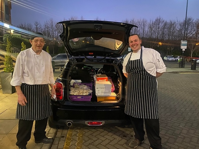 Woodlands staff worked with the Village Hotel to collect around 25 three-course meals and donate them to the Rochdale Soup Kitchen