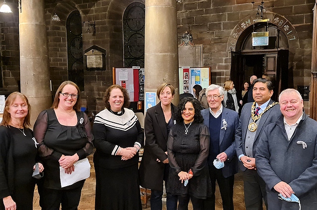 Mayor of Rochdale Councillor Aasim Rashid attended a White Ribbon Vigil at St Mary in the Baum church on 25 November