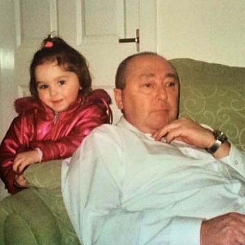 Tania Kelly as a child, with her grandad, James Kelly