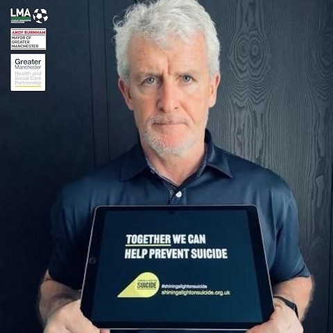 Mark Hughes is supporting the Shining a Light on Suicide campaign as part of a new partnership between Greater Manchester mayor Andy Burnham and the League