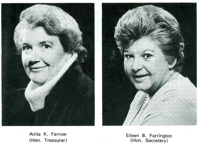 Anita Farrow (left) and Eileen Farrington (right), from 1988 programme for Guys & Dolls - WAMD's 25th anniversary