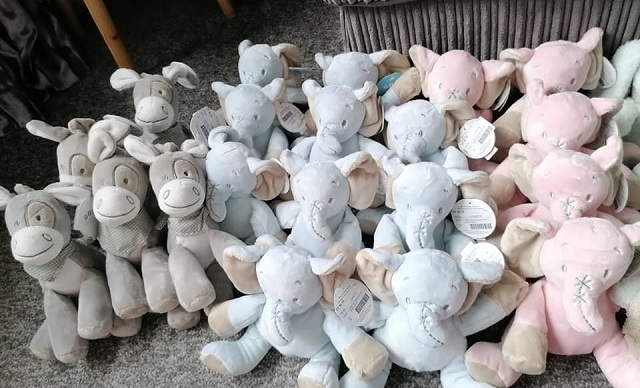 A selection of soft toys donated from Memories by Hudson